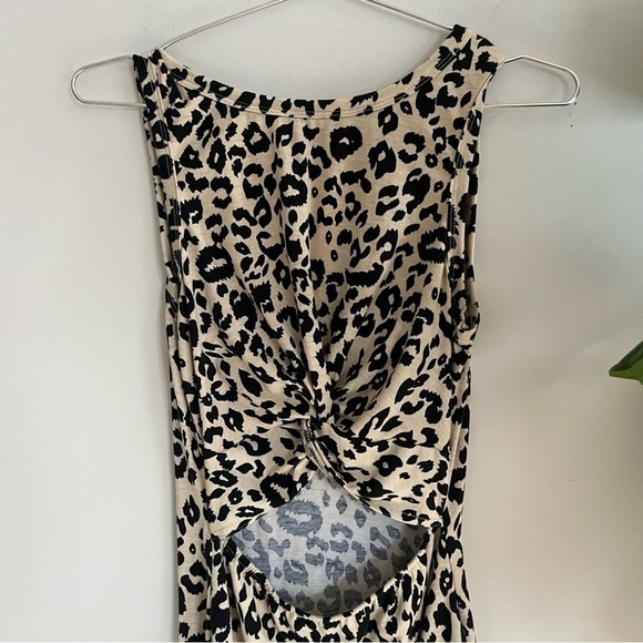 Cheetah Print Cut Out Stomach Midi Dress - Picture 2 of 7